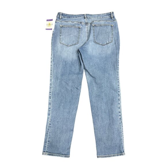 Chicos Womens 2/12 Platinum Boyfriend Jeans Light Wash Denim Distressed Stretch - Picture 12 of 13